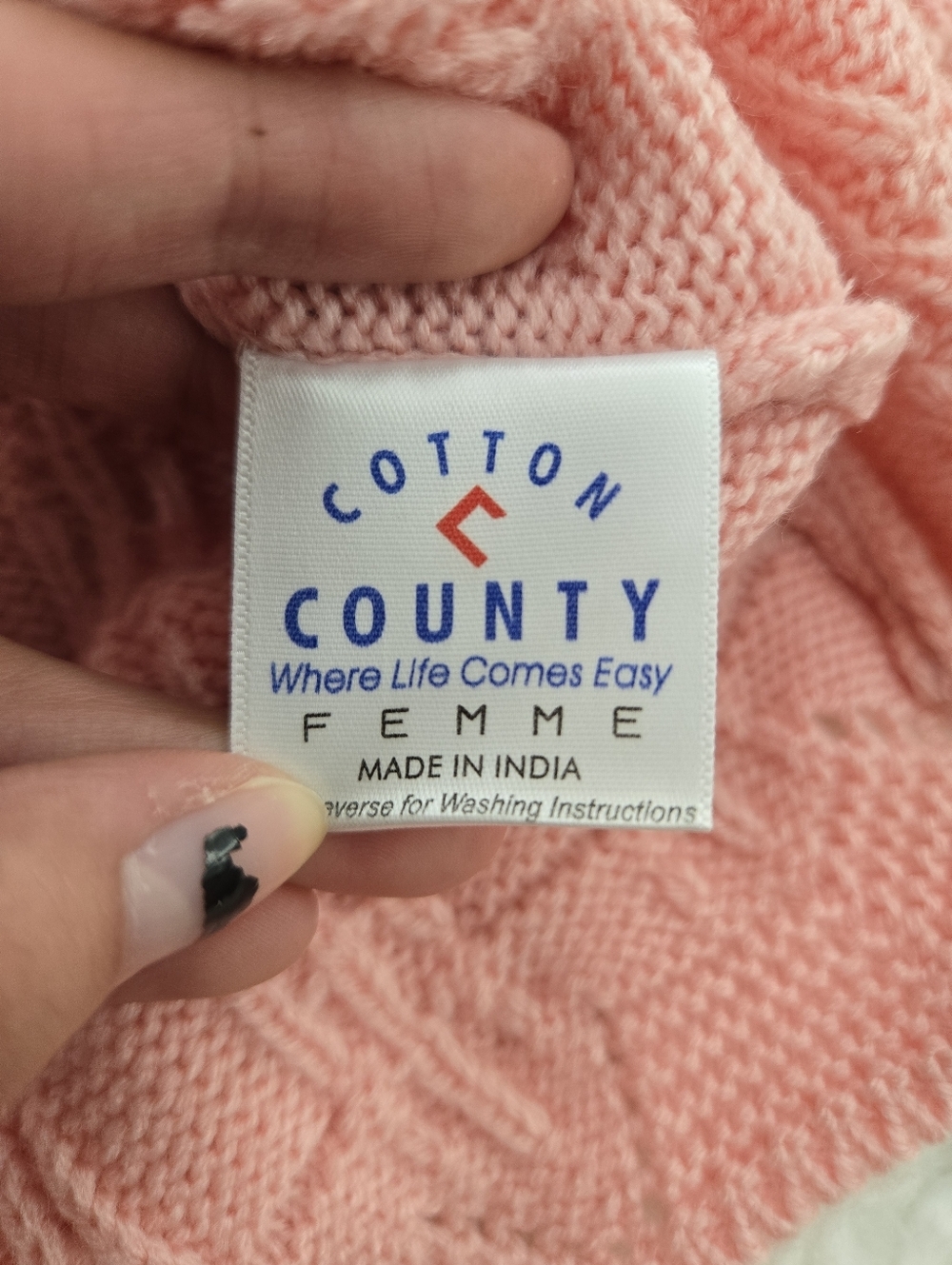 Cotton County Femme pink cottagecore cardigan sweater. Size Large - Picture 6 of 7